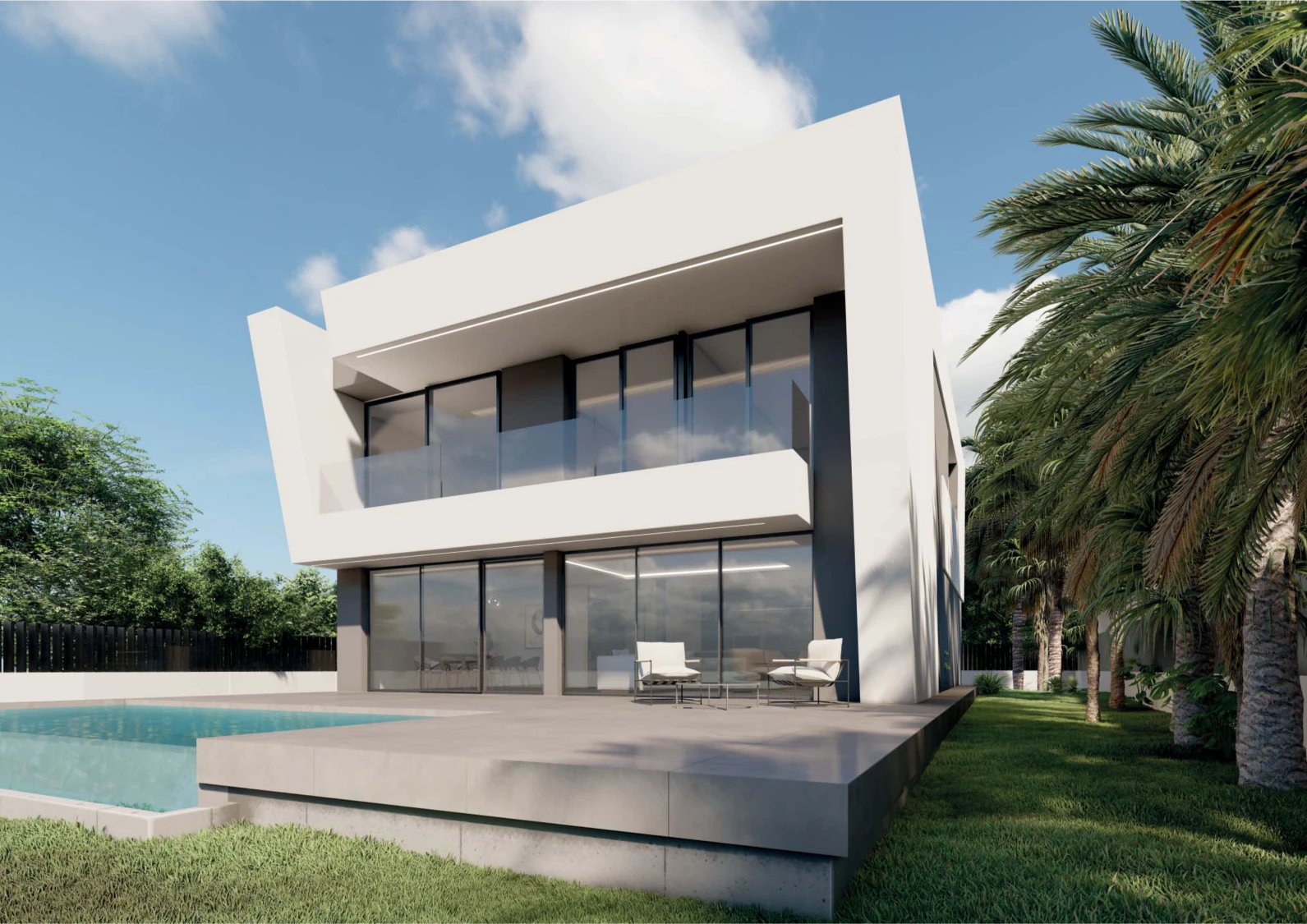 Villa de lujo de obra nueva en El Faro, Cullera, con arquitectura contemporánea y amplias terrazas.